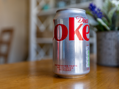 Image of a silver can of Diet Coke