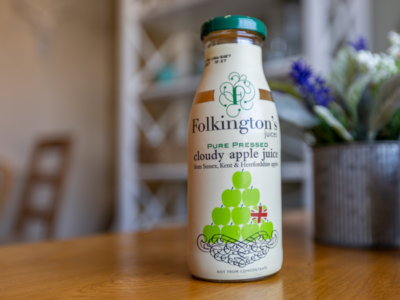 Image of a bottle of Folkingtons Apple Juice