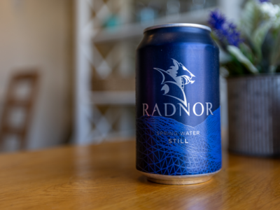 Image of a blue can of Radnor Still Water