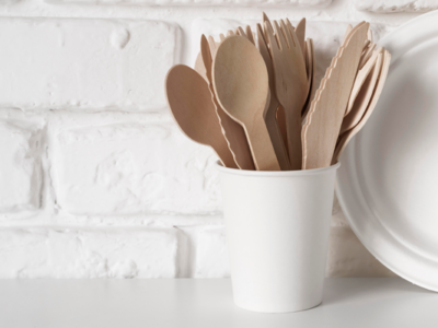 Image of a wooden spoon, knife and forks